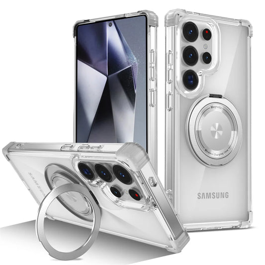 Magnetic Rotating Stand Transparent Case